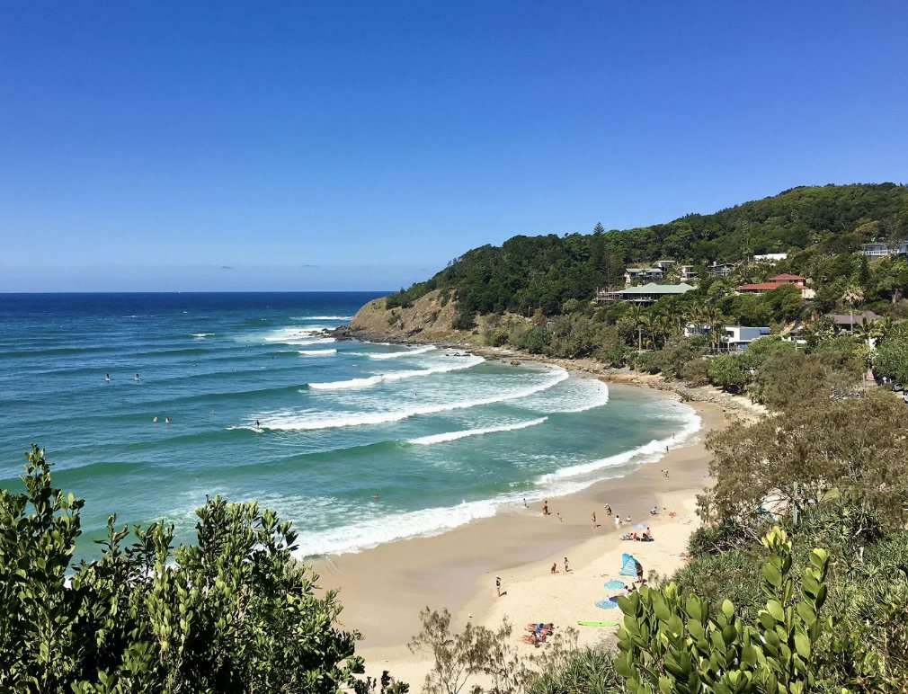The beach and headland near Byron Bay